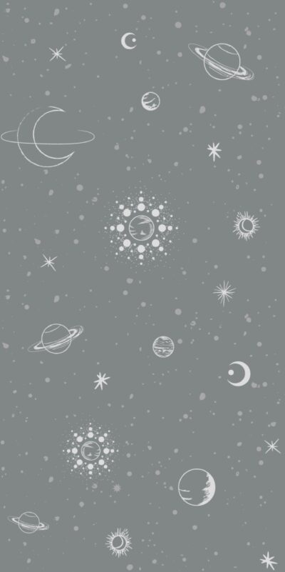 patroon blauw ruimte behang voor een kinderkamer, space stars van little amour