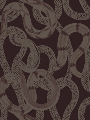 rood behang met slangenprint, snake peek van studio lisa bengtsson