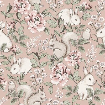 Koester conceptstore Borastapeter Behang Magic Forest - roze