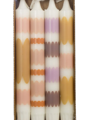 dinerkaarsen flower power van rustik lys, set van 4