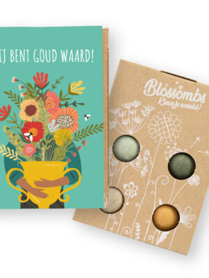 Zaadbommetjes 'Jij bent goud waard' giftset mini | Blossombs
