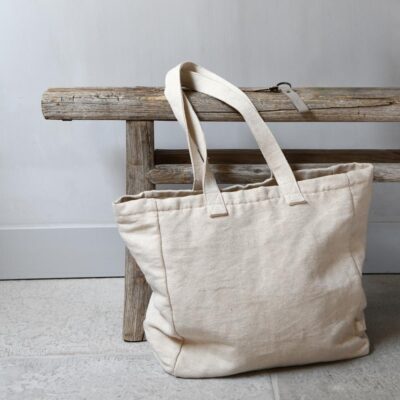 Katoenen tote bag - beige Leeff sfeerfoto