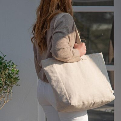 Sfeerfoto Katoenen tote bag - beige Leeff