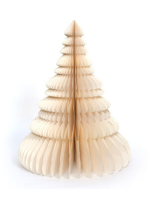 Papieren kerstboom honeycomb 25 cm – wit goud Only Natural