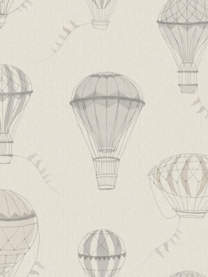 Behang luchtballonnen Boråstapeter Behang Up In The Sky - grijsbeige