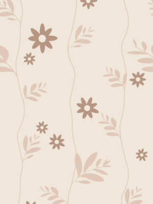 Bloemen behang kinderkamer Little Amour Daisy - bruin