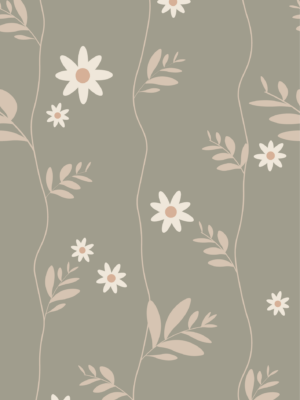 Bloemen behang kinderkamer Little Amour Daisy - groen