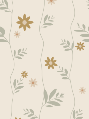 Bloemen behang kinderkamer Little Amour Daisy - oker