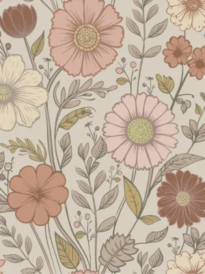 Bloemen behang kinderkamer Little Amour Nova Flowers - rose