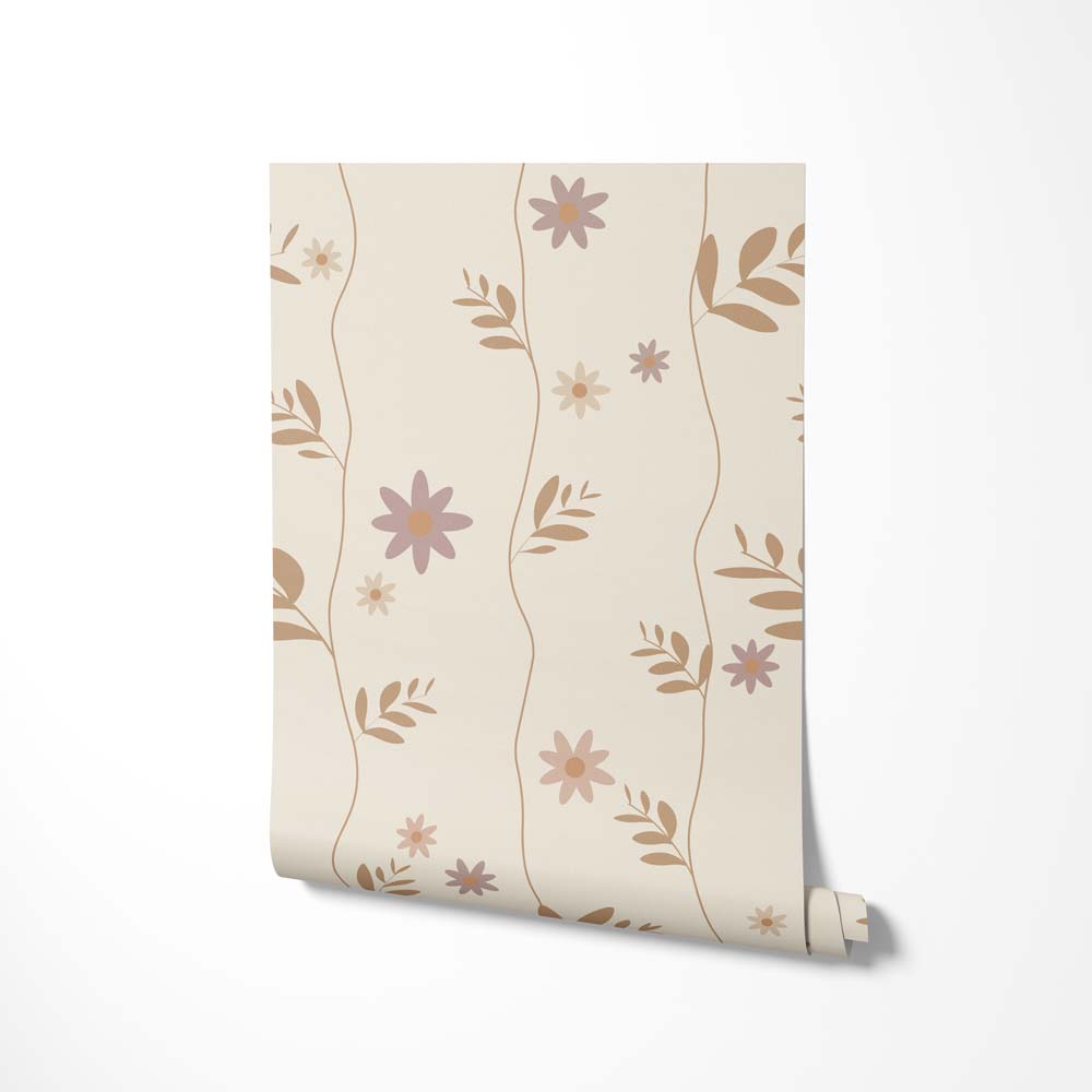 Rol Bloemen behang kinderkamer Little Amour Daisy - rose