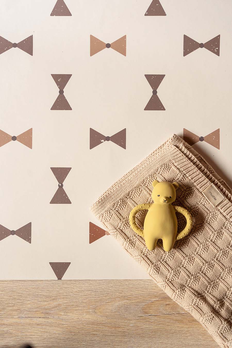 Sfeerfoto Behang kinderkamer Little Amour Pasta - bruin