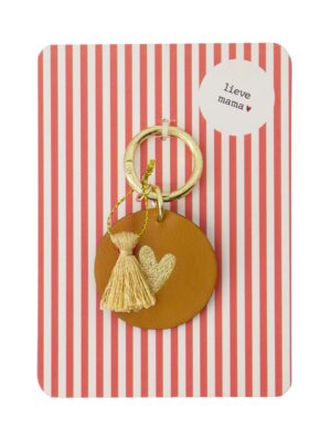 Kaart 'lieve mama' met sleutelhanger Zusss