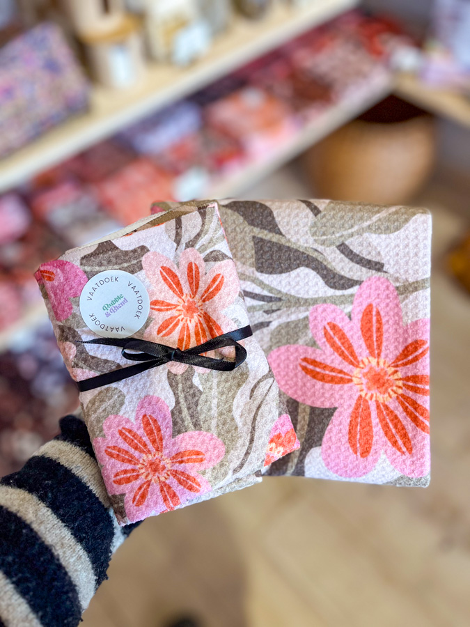Theedoek en vaatdoekjes Floral Fantasy van Bubble & Blend