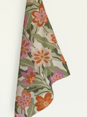 Theedoek met bloemenprint 'Floral Fantasy' Bubble & Blend