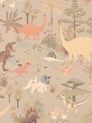 Dino behang kinderkamer Majvillan Dinosaur Vibes - groen