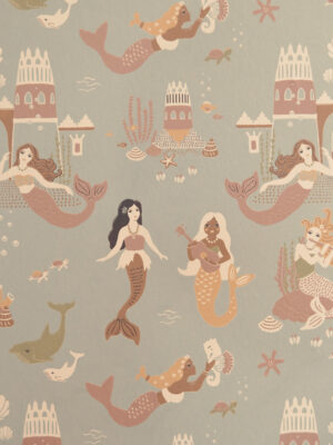 Zeemeerminnen behang kinderkamer Majvillan Mermaid Reef - blauw