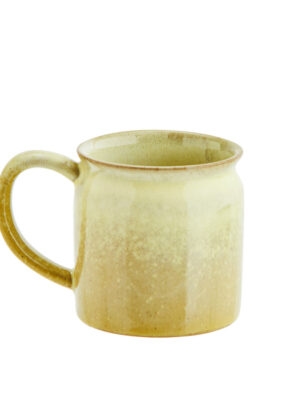 Aardewerk mok met oor groen Madam Stoltz