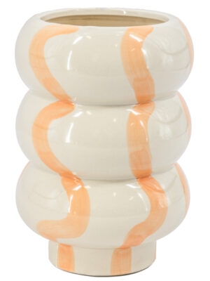 Vaas met oranje streep - 16 x 23 cm