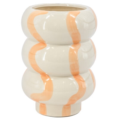 Vaas met oranje streep - 16 x 23 cm