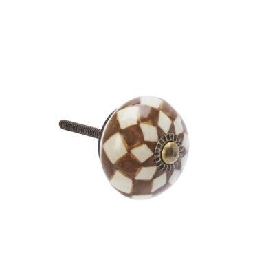 Handgeschilderde deurknop - bruin Madam Stoltz