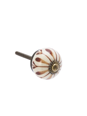 Kastknop porselein - witbruin Ø 3 cm