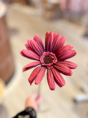 Kunst Gerbera dieprood 60 cm