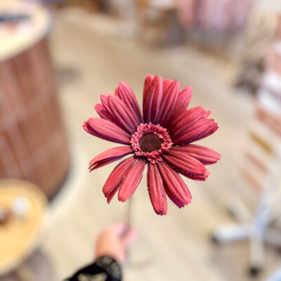 Kunst Gerbera dieprood 60 cm
