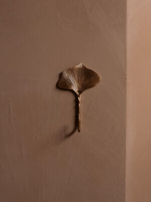 Muur met Messing wandhaak Ginko - Flora Doing Goods