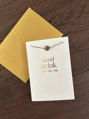 Kaart 'Goud geluk voor elke dag' met armband - goud