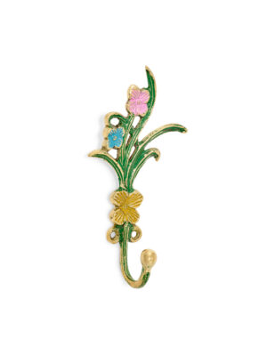 Zijaanzicht Messing wandhaak bloemen - Ivy Doing Goods