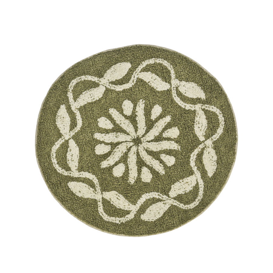 Getufte ronde badmat - 60 cm - groen Madam Stoltz