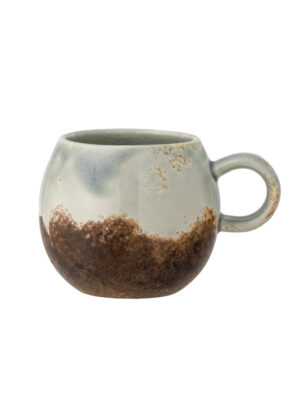 Mok met oor van aardewerk - bruinblauw Bloomingville