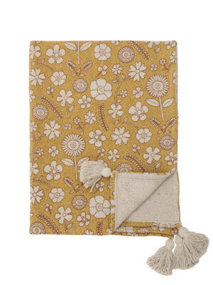 Opgevouwen Kinderdeken met bloemen 'Camille' - geel Bloomingville