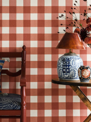 Ruitjes behang | Långelid / von Brömssen | Behang Picnic - terra