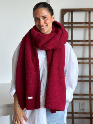 Teddy sjaal - bordeauxrood De La Mur
