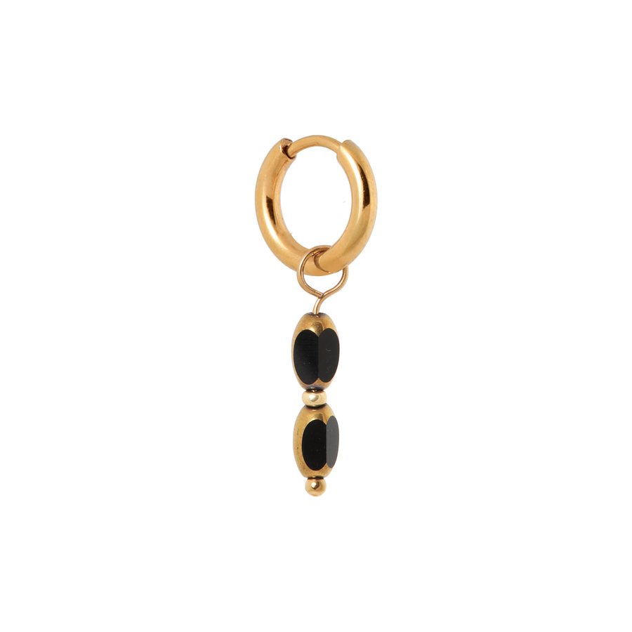 Noir glow hoop gold - set van 2 oorbellen | Label Kiki - Afbeelding 3