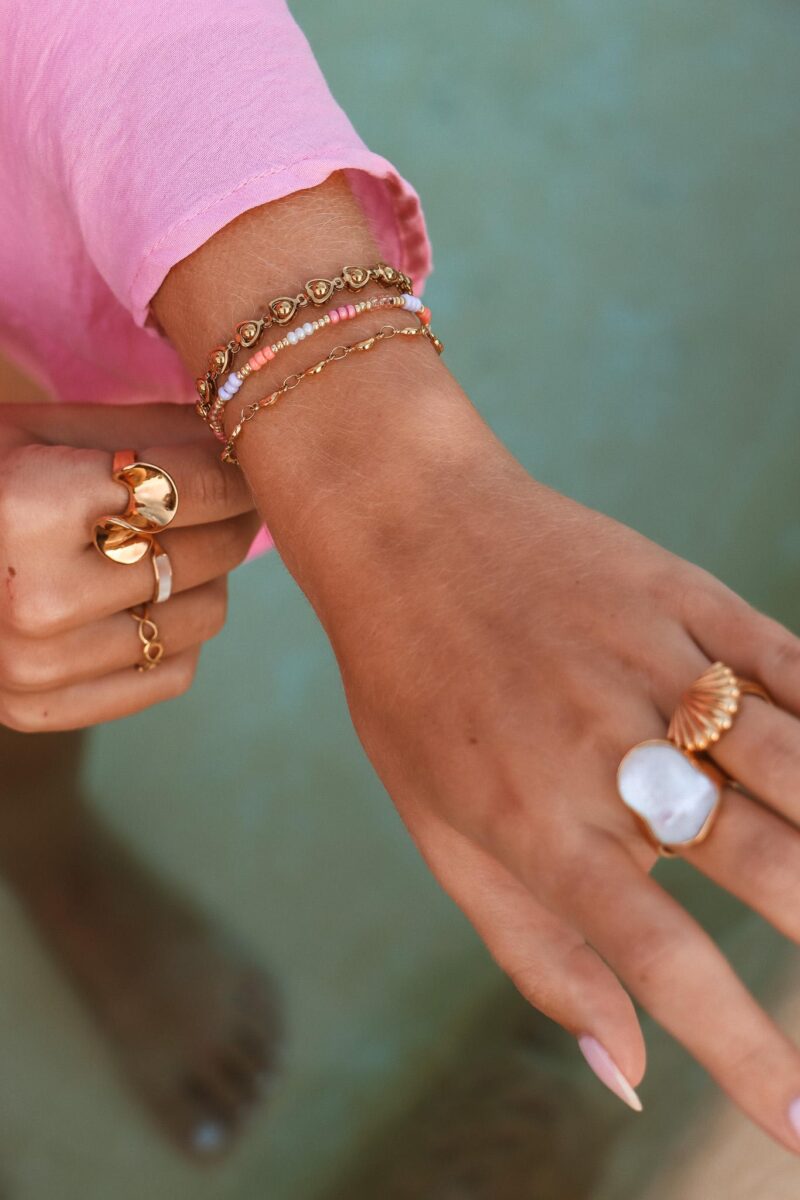 Round hearts bracelet gold Label Kiki model