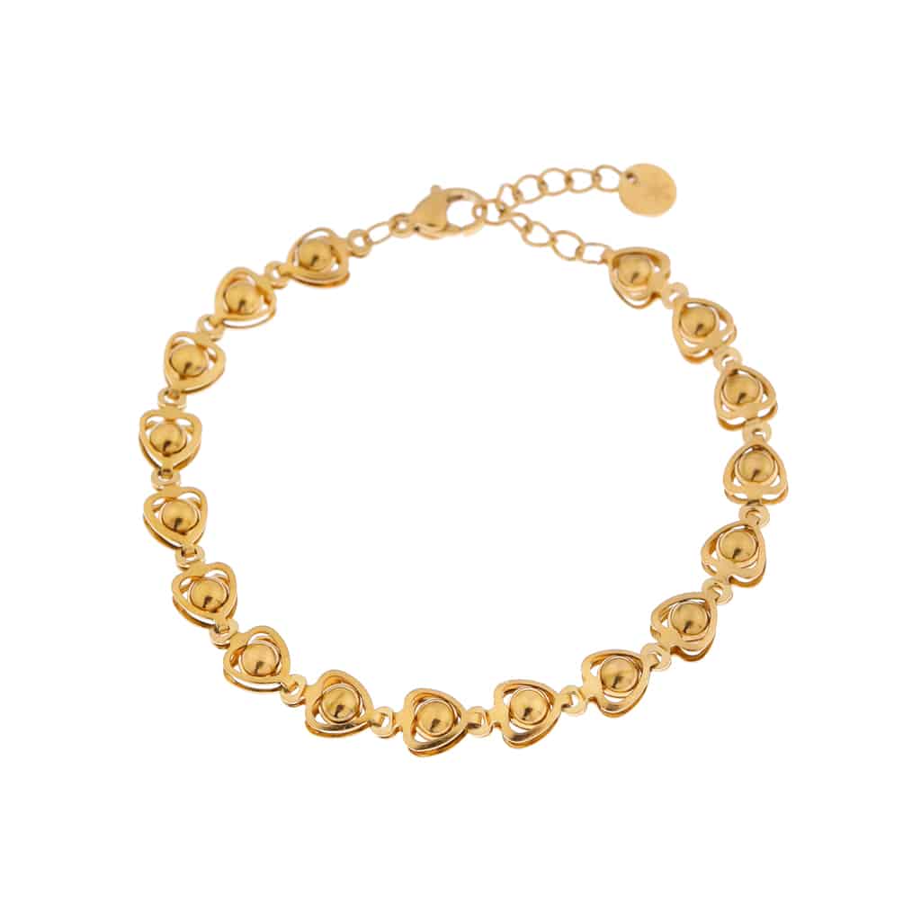 Round hearts bracelet gold Label Kiki