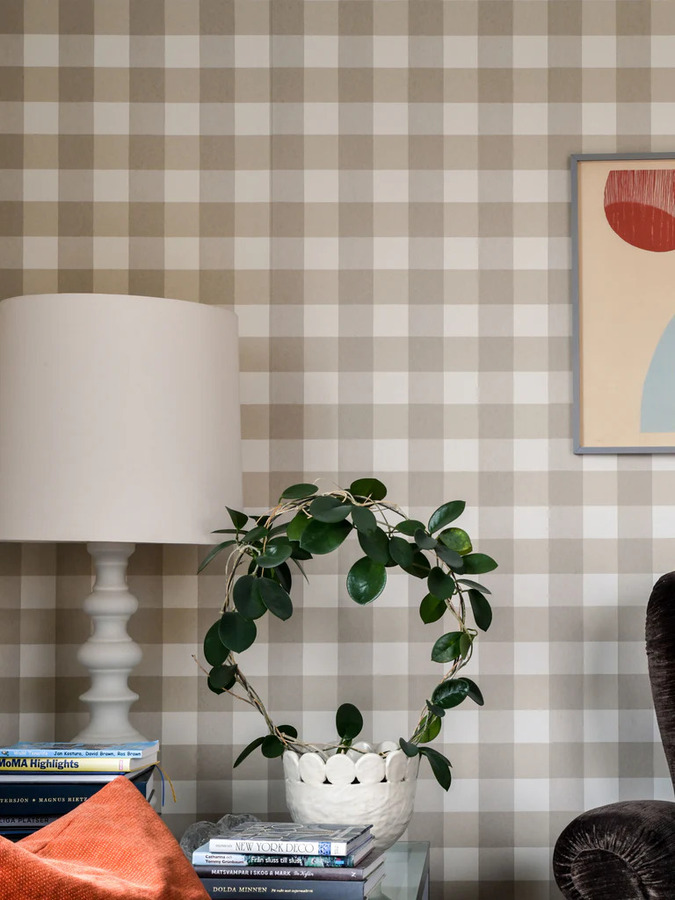 Ruitjes behang Långelid von Brömssen Behang Picnic - beige