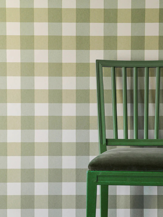 Ruitjes behang Långelid von Brömssen Behang Picnic - groen