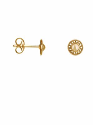 Shield Round Gold - set van 2 oorbellen | Label Kiki