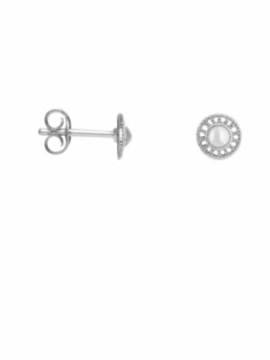 Shield Round Silver - set van 2 oorbellen | Label Kiki