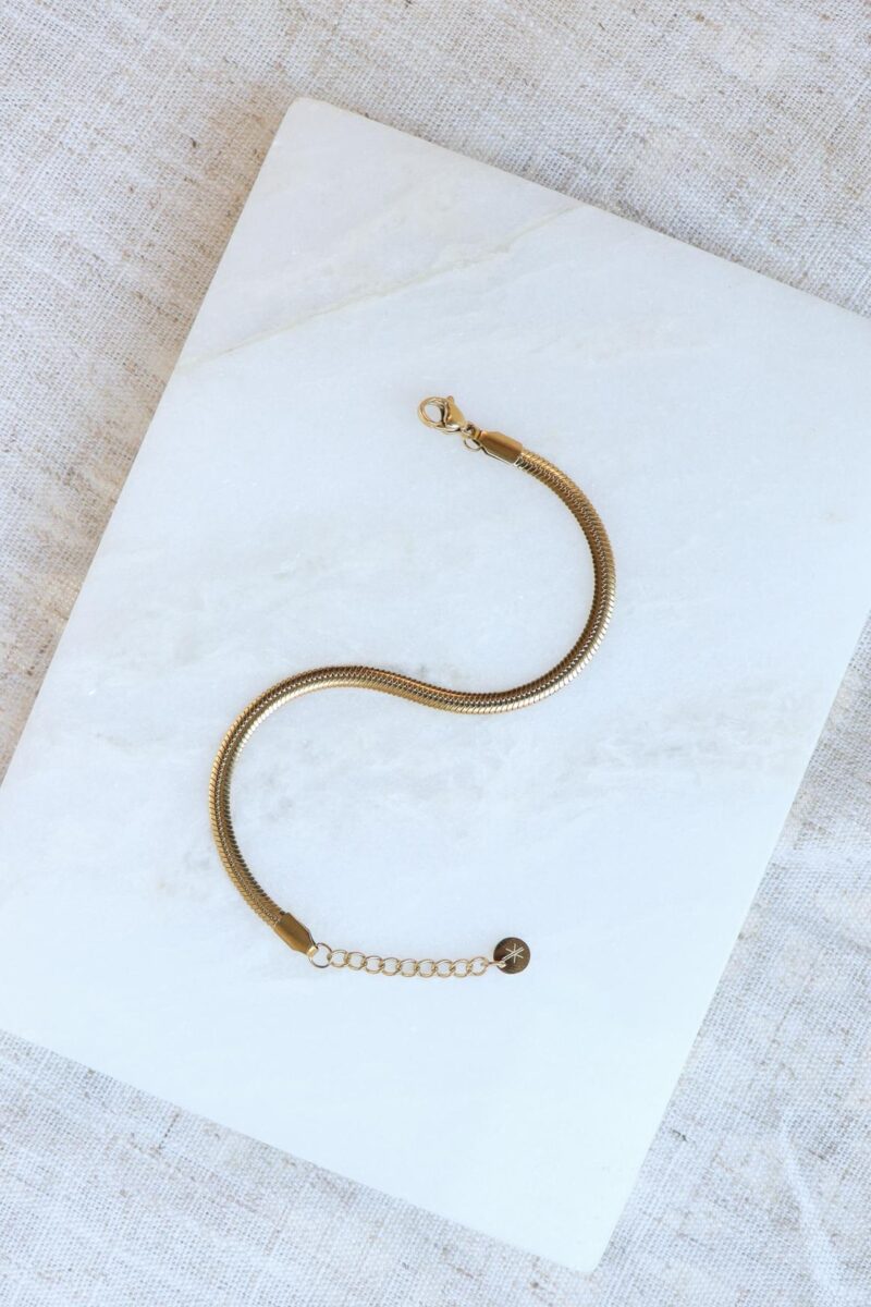 Smooth Snake Gold Bracelet Label Kiki