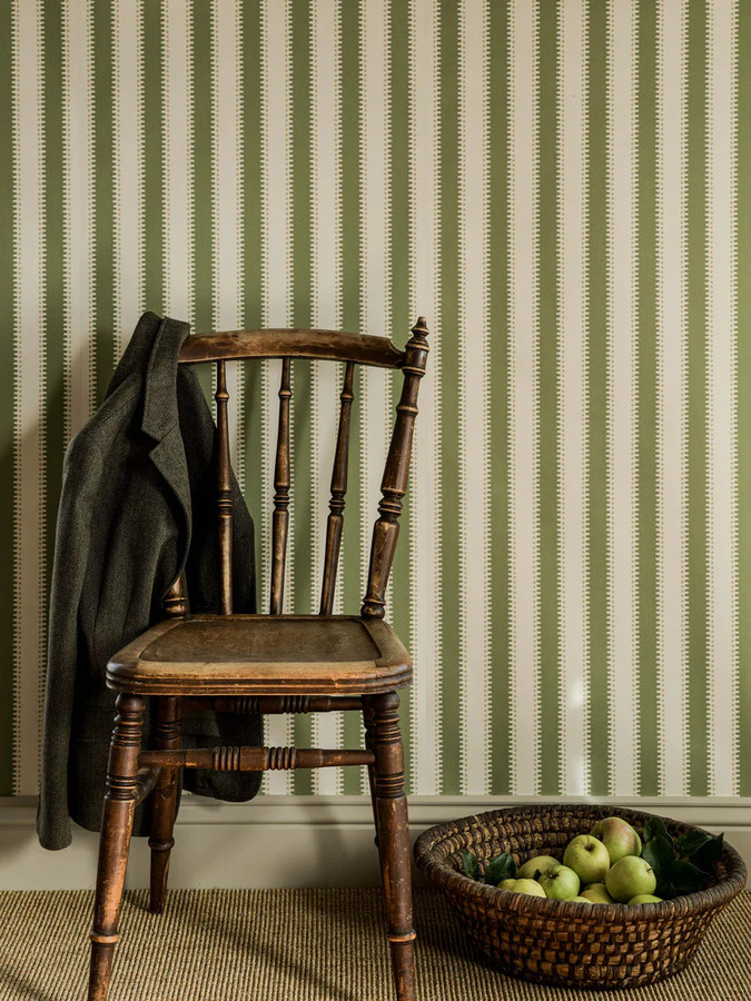Strepen behang Långelid von Brömssen Behang Jagged Stripe - leaf