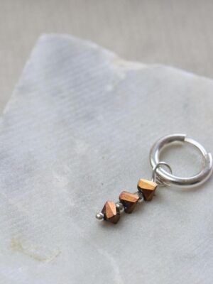 Triple brown hoop silver - set van 2 oorbellen | Label Kiki