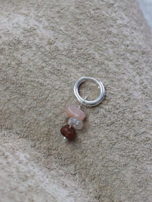 Triple rock hoop silver - set van 2 oorbellen | Label Kiki