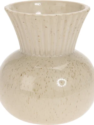 Vaas bol porselein 16 cm - beige