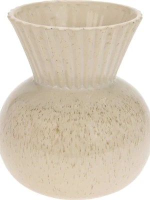 Vaas bol porselein - beige 20cm