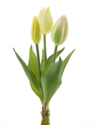 Kunst tulpen 'real touch' 3 stuks 25 cm - wit