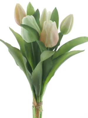 Kunst tulpen ‘real touch’ 7 stuks 31 cm - wit mix